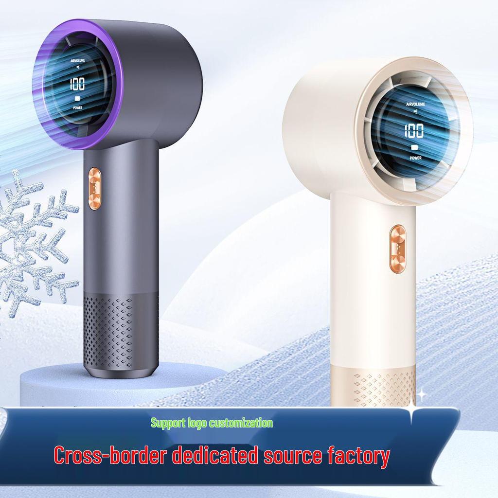 T13 Mini Handheld Bladeless Fan with Digital Display and Cold Compress, USB Charged