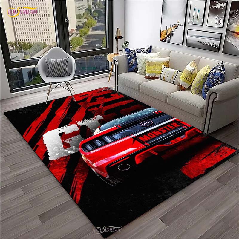 Snake Racing Car Carpet for Living Room Bedroom Rug Kitchen Door Unslip Floor Mat Birthday gift photography props Alfombra Rug