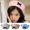 Personality Sweet Navy Hat Flip Eaves Sailor Hat UV Protection Dome Cap Popular Supplies Beautiful Bowknot Bow Beret Cap