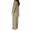 European and American women's clothing new daily casual style long-sleeved button-up shirt drawstring wide-leg pants set