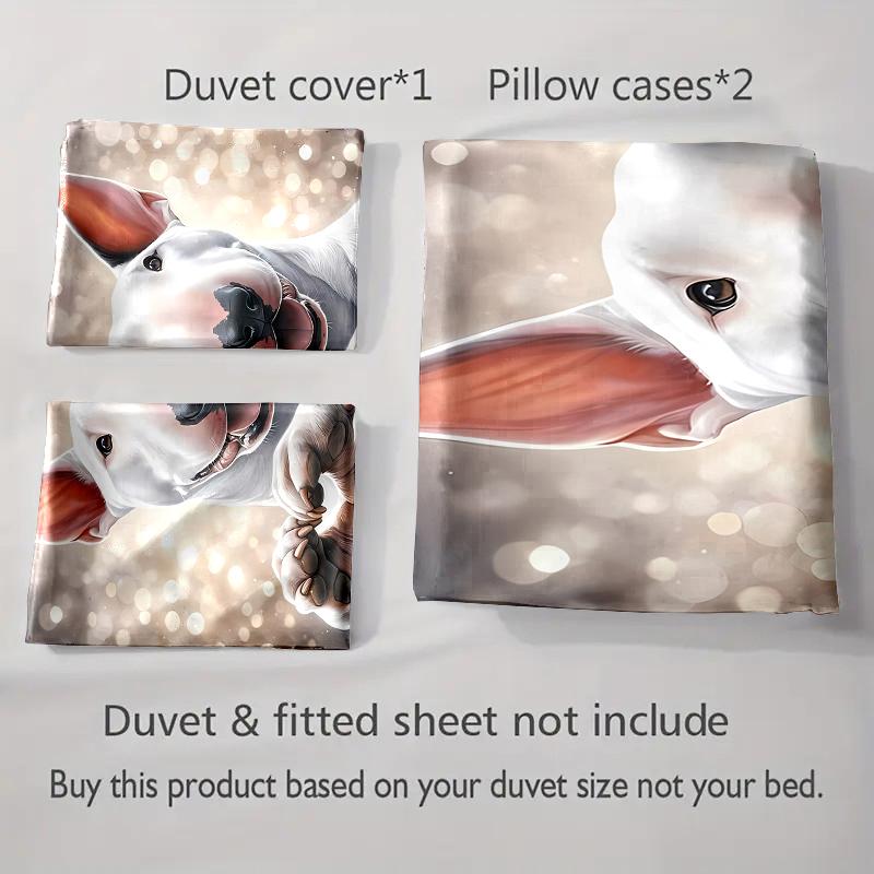 Smiling dog portrait Bedding Duvet cover sets Duvet covers Pillowcases gifts (1 * Duvet Cover 2 * Pillowcases, without duvet insert)