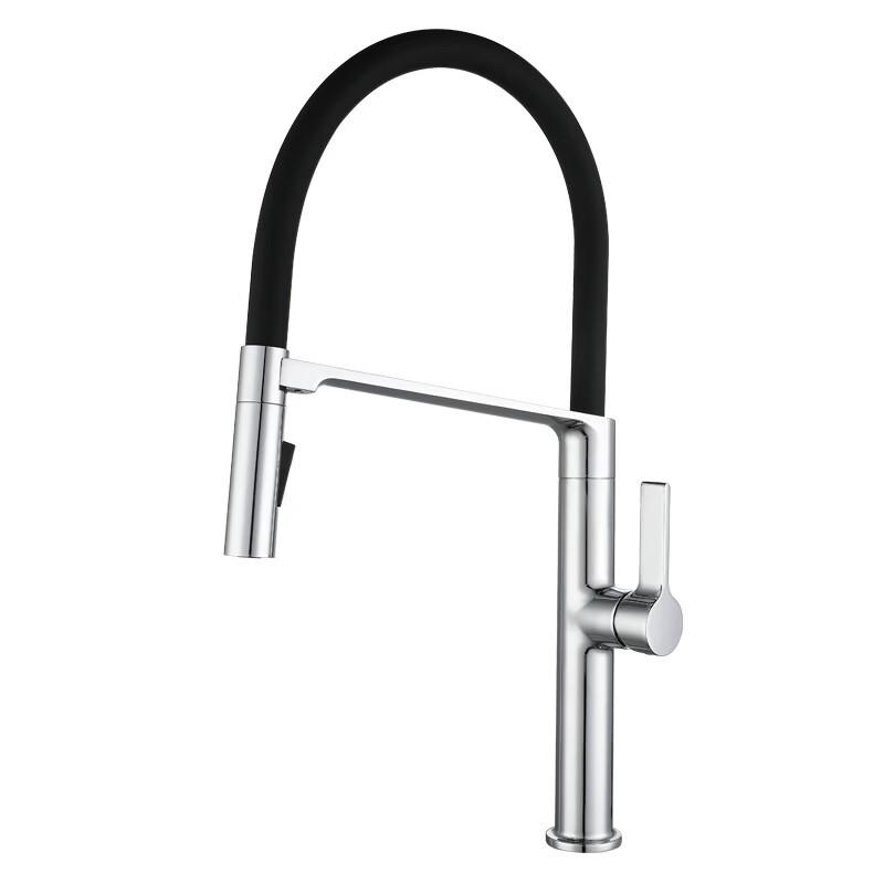 TLXT Wall-Mounted Kitchen Faucet with Magnetic Pull-Out Spray