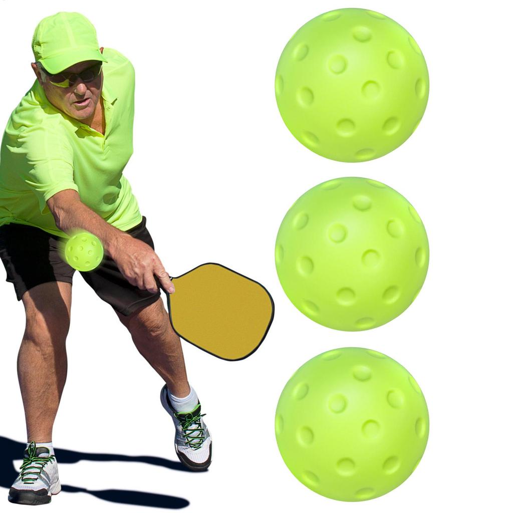 3PCS Silent Pickleballs for Indoor Practice, 74mm Quiet Training Balls for Drills, Soft Hollow Balls, Noise Reduced Pickleball