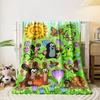 Smiling Animals and Insects Among Flowers In a Cheerful, Sunny Scene. for All Seasons Blanket Lunch Break Throw Gift