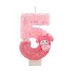 Pink Glitter Cartoon Number Birthday Cake Candles – Party Decoration