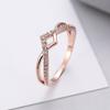 Fashion Women's Rhinestone Wavy Cross Line Index Ring Elegant Temperament Finger Ring For Daily Wear And Party Jewelry Gift
