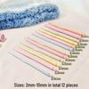Conjunto de 12 Agulhas de Crochê Coloridas de Plástico para Tricô com Lã e Artesanato DIY de Tecelagem.