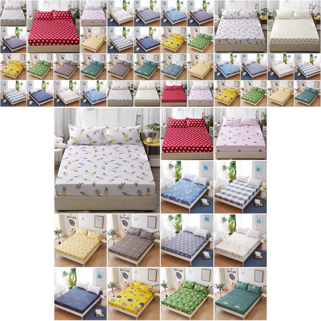 Comfortable Floral Printed Fitted Sheet Bed Cover Without Pillowcase For Your Bedroom