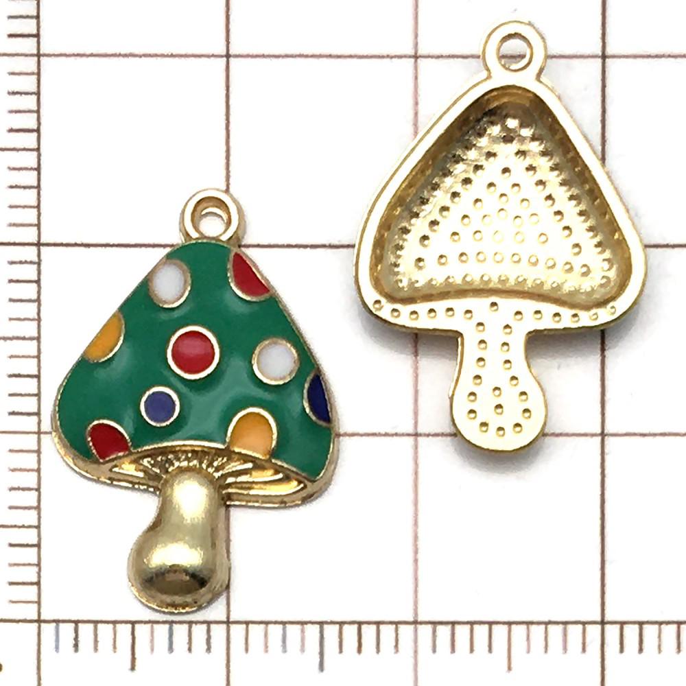 20 Colorful Cartoon House & Mushroom Enamel Alloy Charms for DIY Jewelry