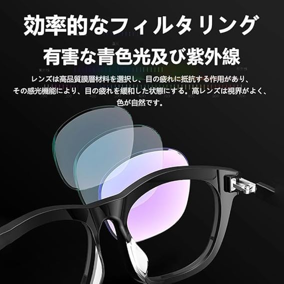Smart Bluetooth Smart Sunglasses with UV Bone and Interchangeable Compatible with USB and Lightweight Design Glasses, Protection, Conduction, Lenses,