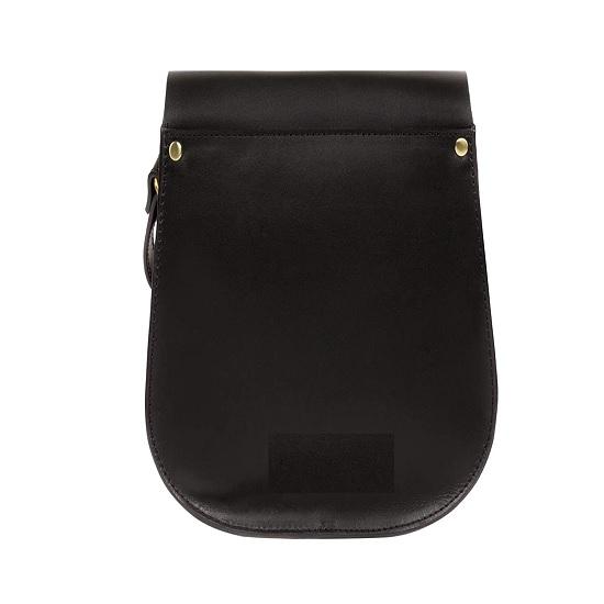 Noora Solid  Black Leather Sling Bag for Women