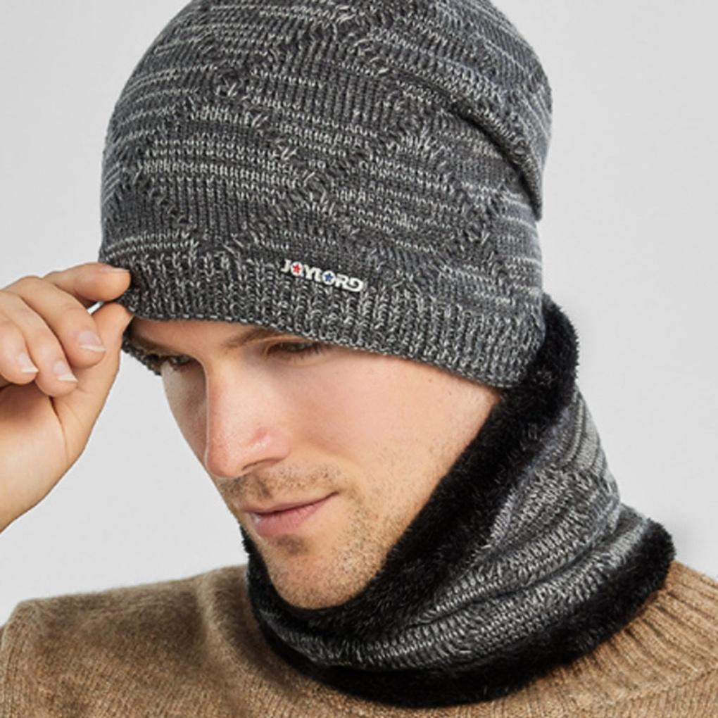 Winter cold weather gear neck warmer, mock toshi beanie, fur hat set for men