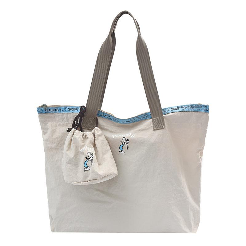 New tote bag large-capacity shopping bag daily portable simple casual splicing printed women's mother and child bag