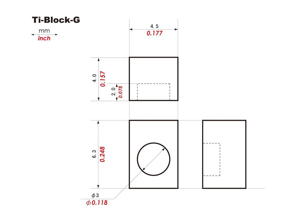 KTS Titanium Parts Ti-Block-G Insert Block for Gotoh(R) GE1996T