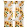 Sunflowers Vintage Newspaper Curtain For Living Room Transparent Tulle Curtains Window Sheer For The Bedroom Accessories Decor