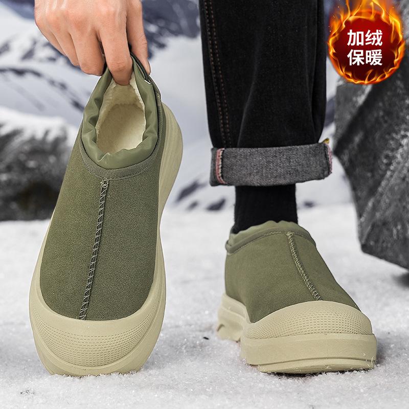 Winter velvet warm snow boots new bread shoes short tube non-slip wear-resistant thickened cotton shoes