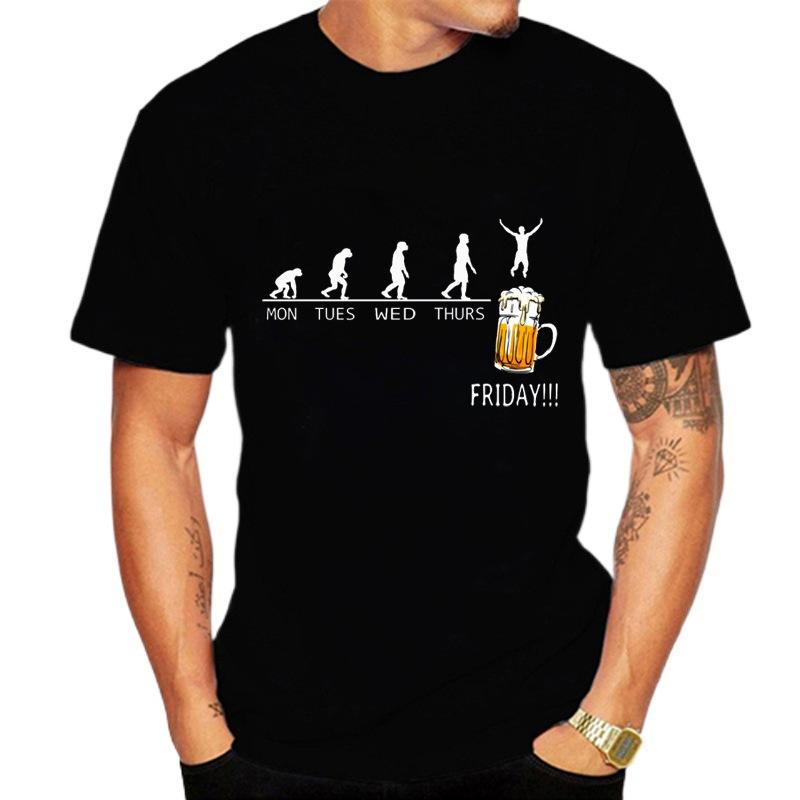 Summer Printed Beer Day Funny Graphic Letters Casual Round Neck Plus Size Pure Cotton Short Sleeved Top T-Shirts Men’s