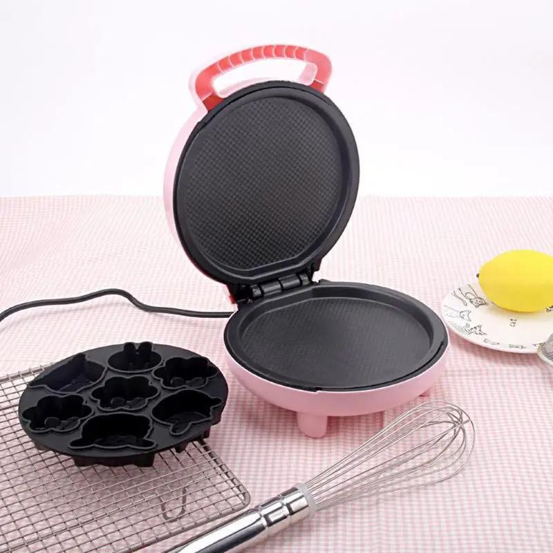 For  Automatic Cake Machine Mini Cartoon Waffle Sandwich Baking Multifunction Breakfast Maker UK Plug N0PF