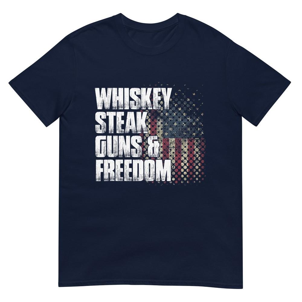 Whiskey Steak Guns Freedom Patriotic Flag Gift TShirt S