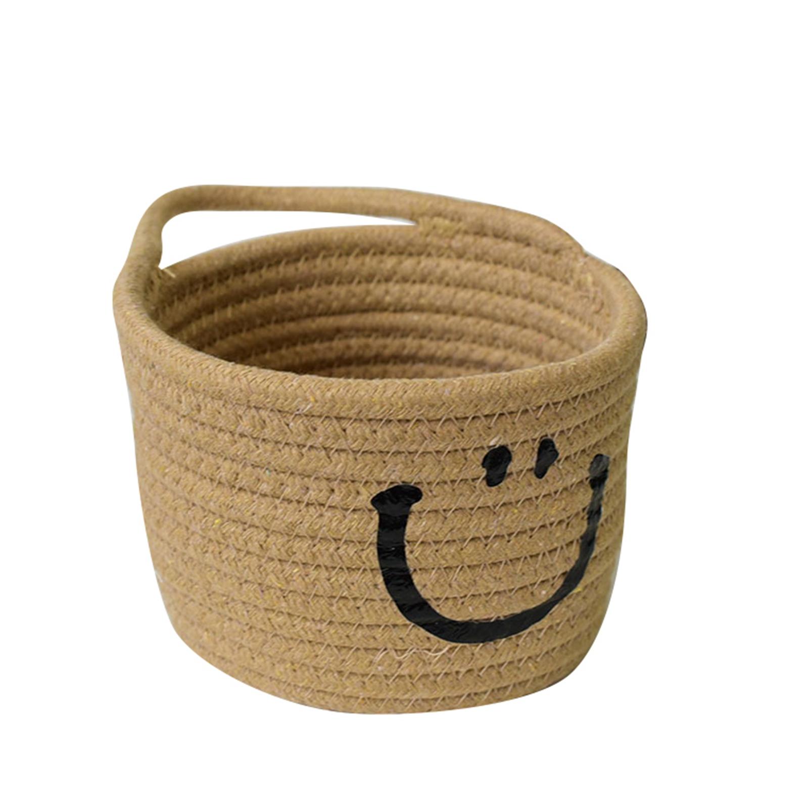 

Милая корзина из хлопковой веревки, настенная, мягкая, складная, ручной работы, маленькая корзина для хранения для домашнего использования жёлтый