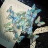 20 pcs Cold Foil Butterfly PET Stickers, Holographic Card Decor, 3D Journal Embellishments