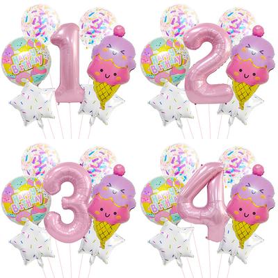 Candy Series Ice Cream Children'S Birthday Party Photo Arrangement Digital Aluminum Film Balloon Set