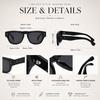 Retro Bold Square Sunglasses Unisex Black Rivet Decor UV400 Protection Fashion Shades Men Women Trendy Daily Outdoor Sun Glasses