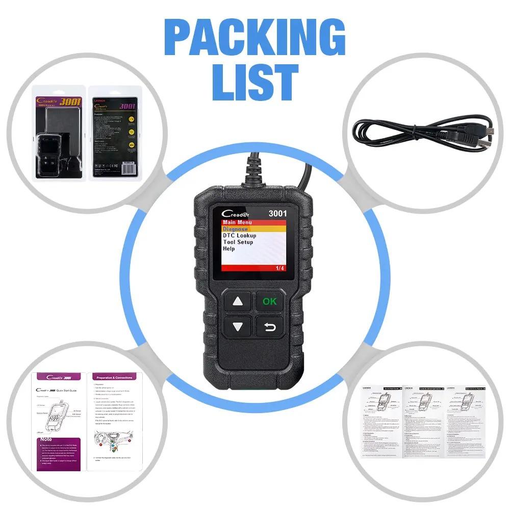 X431 Creader 3001 OBD2 scanner Provide OBDII/EOBD full function CR3001 Diagnostic tool PK ELM327 code reader tool