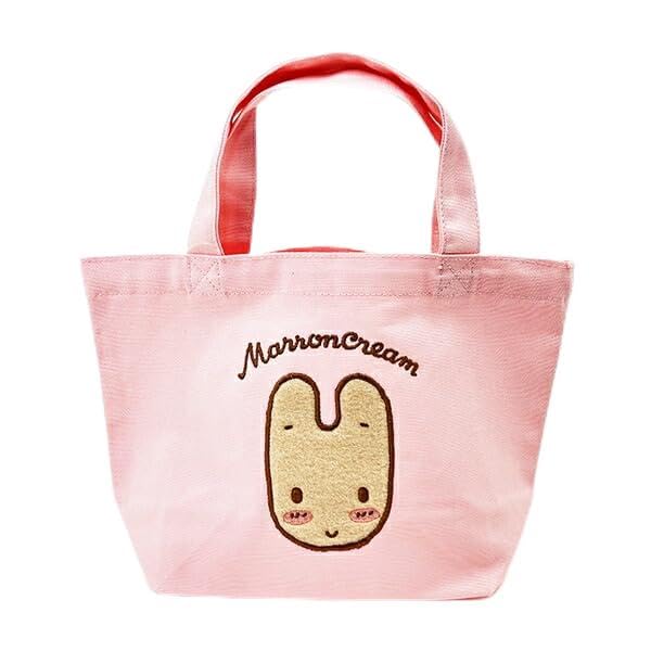 

Marron Cream Applique Lunch Tote Bag, Light Pink