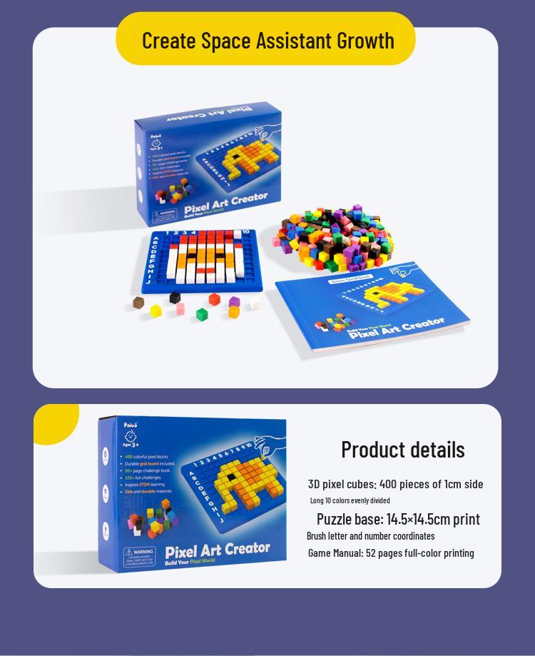 Boguoyuan Pixel Block Logic Puzzle Set: Early Education & Enlightenment Game