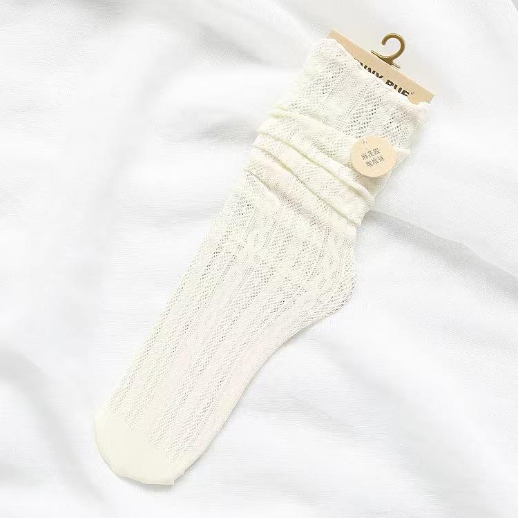 Women Socks Fashion Sexy Crew Socks For Women Summer Solid Hollow Out Women Soft Cute Long Socks For Women Mesh Thin Sexy