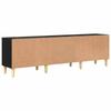 TV Stand in Black Oak Look 150 x 30 x 45 cm Engineered Wood