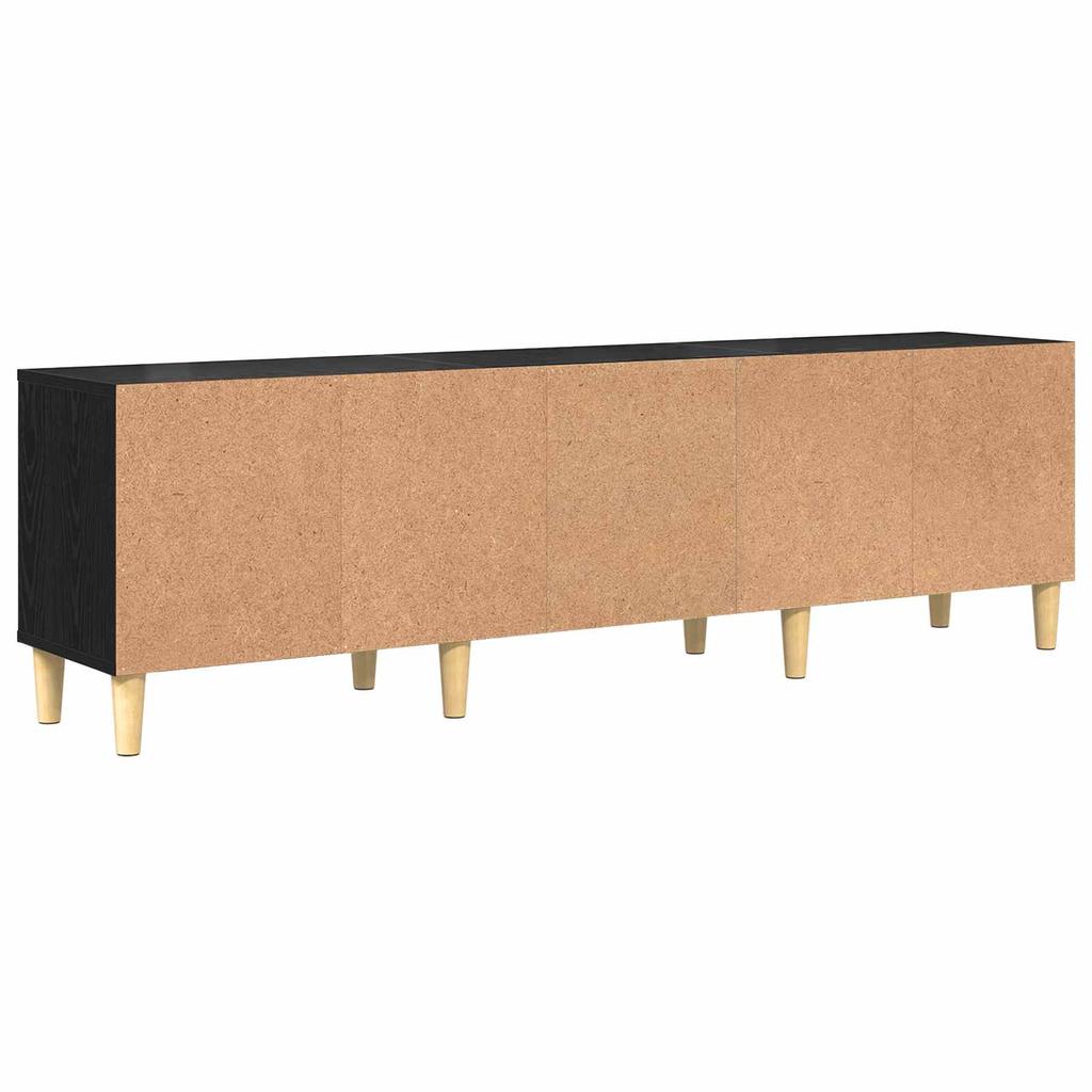 TV Stand in Black Oak Look 150 x 30 x 45 cm Engineered Wood
