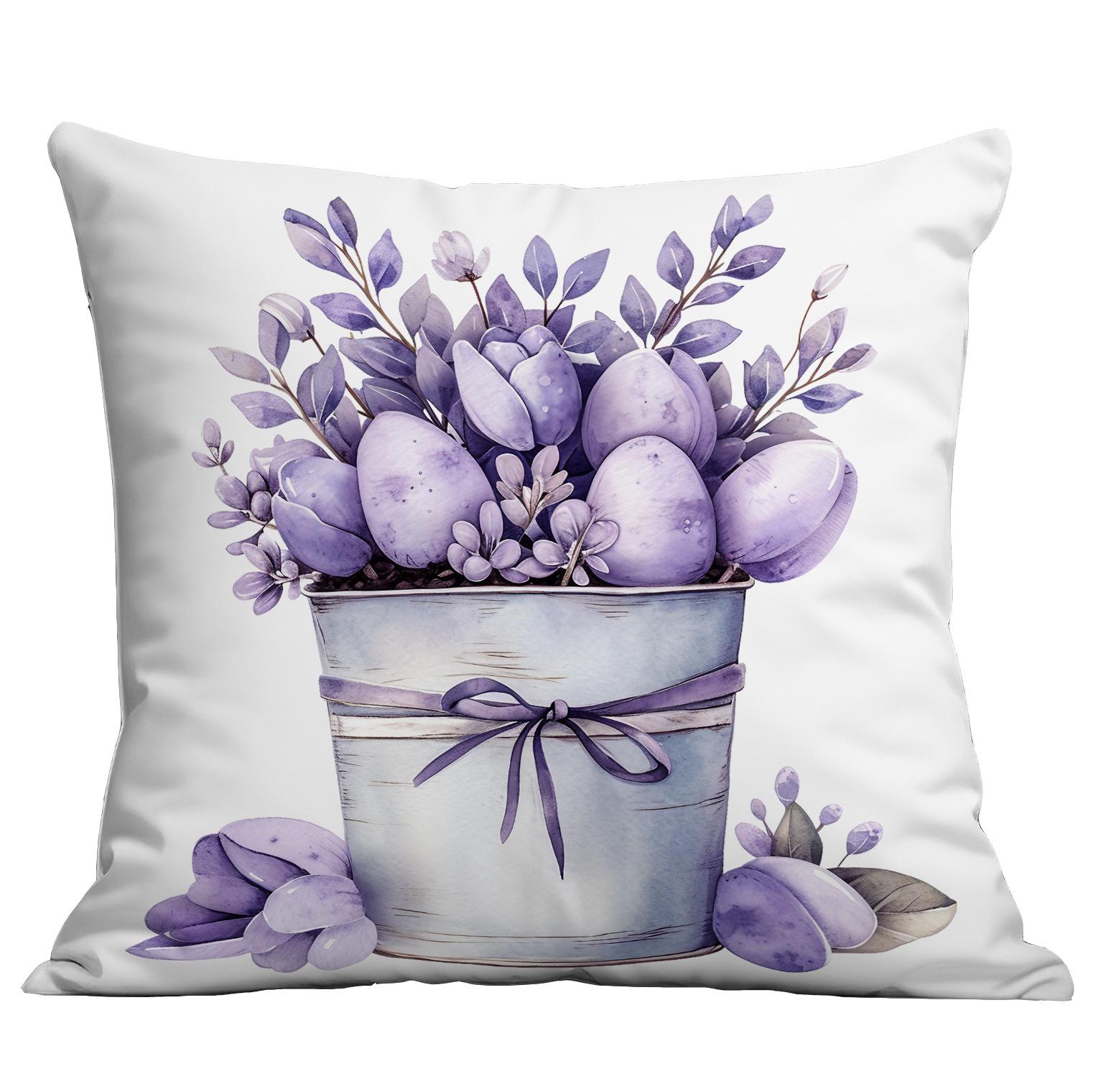 

New Easter Egg Rabbit Pillow Case Peach Skin Fleece Hot Selling Cushion Pillow Case Cushion Case 45 * 45Cm