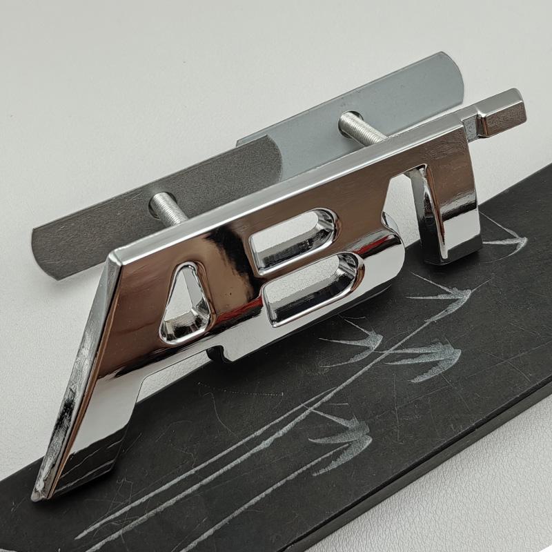 3D Metal Chrome Black Logo ABT Emblem Car Front Grille Badge Sticker 118x44mm