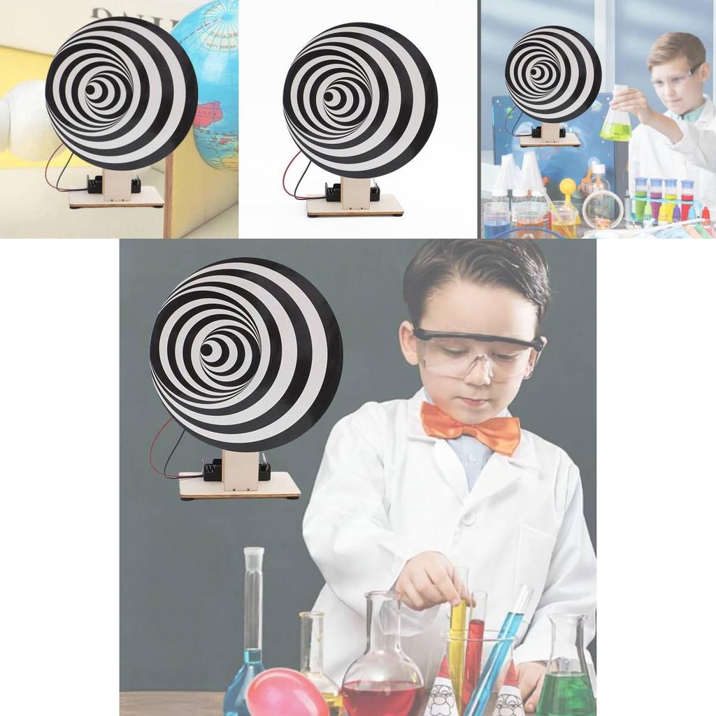 Kids Diy Optical Illusion Doodle Spinner School Learning Toy Customizable Wooden Material