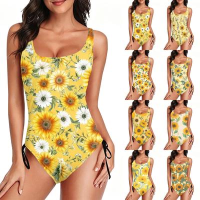 Swimsuit for Women Teens Quick Dry Training Athletic Bathing Suits Modest Wide Straps Floral Swimwear