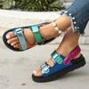 Fashion Shoes Female 2025 Plus Size Open Toe Women's Sandals Platform Casual Sandals Women Mixed Colors Round Toe Med Heel Shoes Women