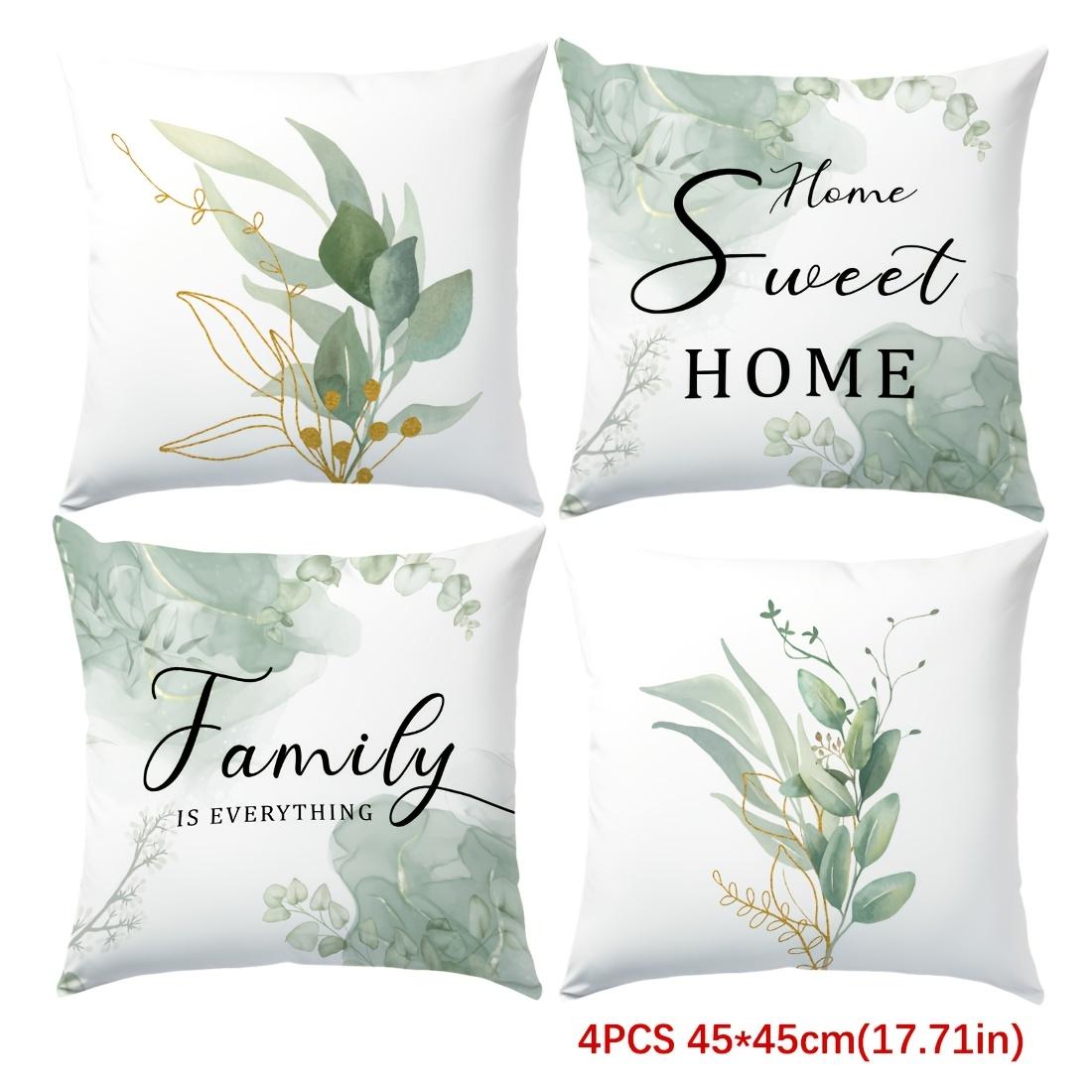 Home Decor Green Floral Decorative Pillow Cover Pattern Cushion Cover Suitable For Sofa Bedroom Car Pillow Cover 15990₽