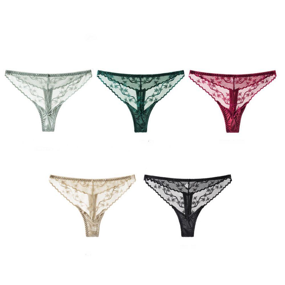 Design G-String Girls Ice Silk Korean Style Underwear Lace Panties Low-Waist Thong Women  Lingerie