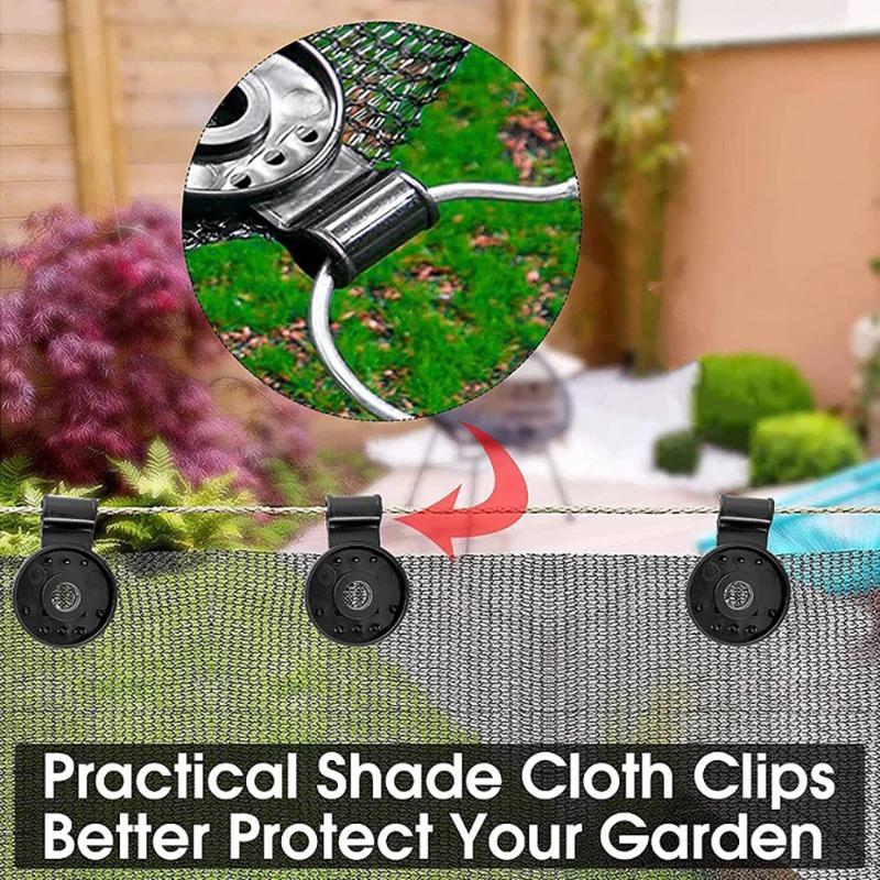 30-100pcs Shade Cloth Clips Heavy Duty Lock Grip Greenhouse Film Clip Hang Expand Instant Grommet Sunshade Net Fix Clips Tool