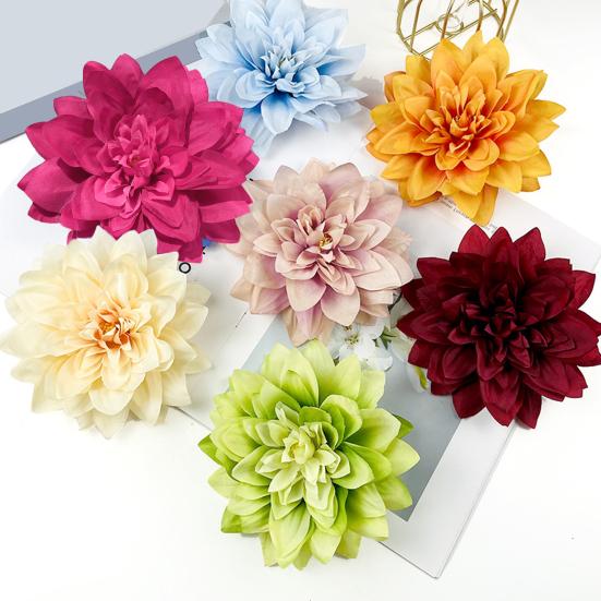 Látková květinová hlava pro řemesla Falešný hedvábný umělý květ hlavy jiřiny pro svatební párty Domácí dekorace na klobouk DIY věnec Scrapbooking