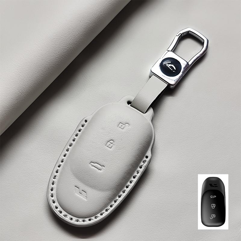 Genuine Leather Car Key Case Cover Fob for Leading Ideal Lixiang ONE L6 L7 L8 L9 2022 2023 2024 Keyless Keychain Durable Luxury