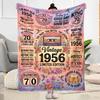 Vintage 1956 Celebration Flannel Blanket-Soft and Suitable for Sofas,Beds,Offices,Travel,All Seasons,Great Gift for Holidays and Birthdays.