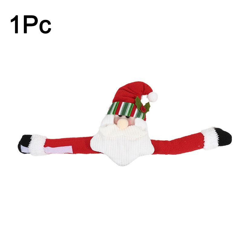 1/2Pcs Christmas Curtain Buckle Cartoon Santa Claus Snowman Dolls Hanging Ornaments For Xmas Curtain Tieback Curtain Hook Clips
