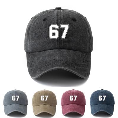 Baseball Cap with the Number 67 Printed On It, Outdoor Travel Sun Protection Hat