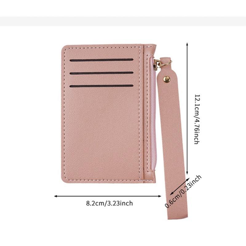 Portable Card Bag Women's Simple Zipper Change Bag Compact Hand Strap Card Bag Multifunctional Certificate Storage Bag