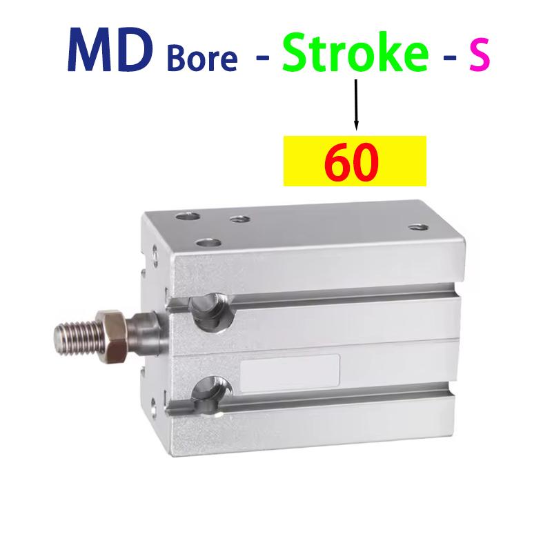 Cylinder Aluminum Alloy MD10/16/20/25/32X5*10X15X20X25X30X40X50X60S MD Free Installation Small Multi Position Fixed Pneumatic