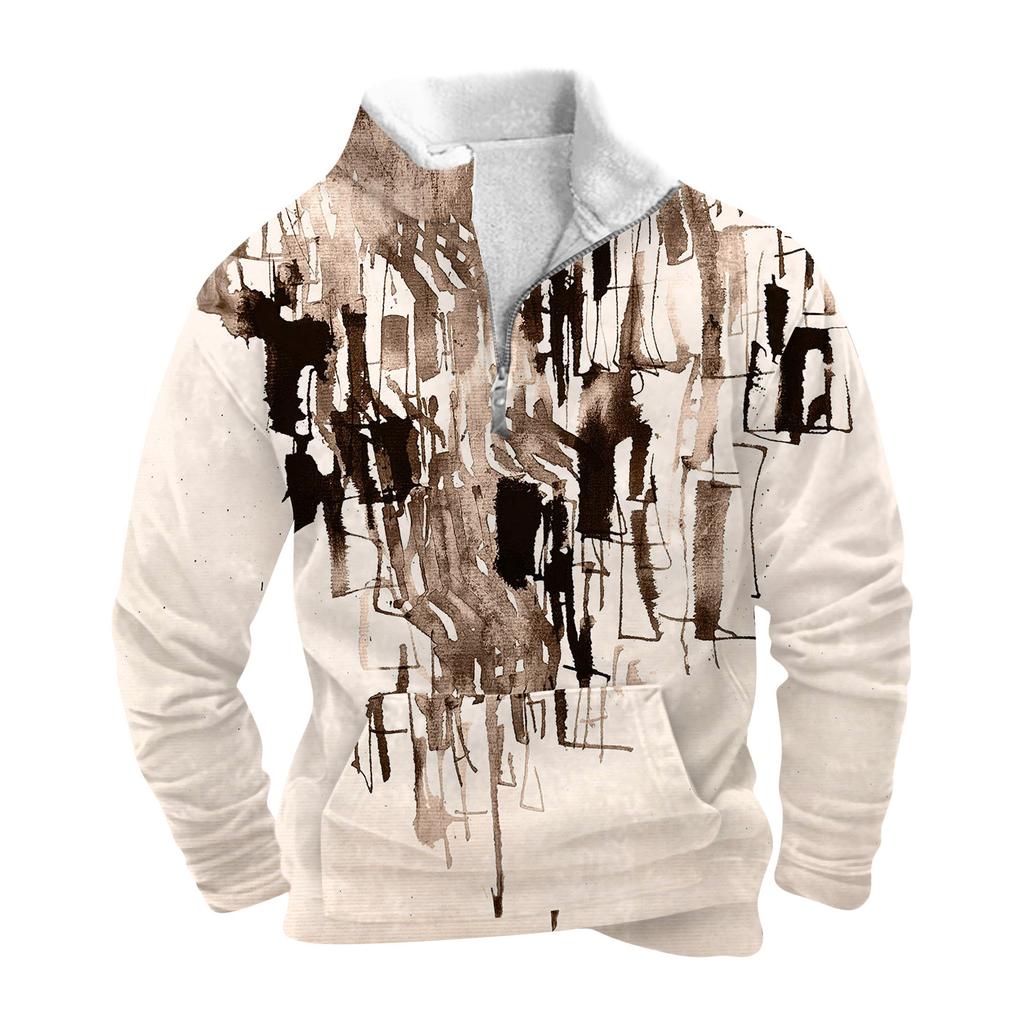 Das Herren-Sweatshirt mit Stehkragen im Frühling und Herbst ist ein Outdoor-Freizeitpullover