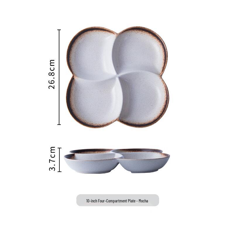 Zhi Shi Ceramic 4-Compartment Breakfast Plate